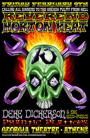 2001 Reverend Horton Heat Athens Georgia Theatre Litho Show Poster - Zen Dragon Gallery