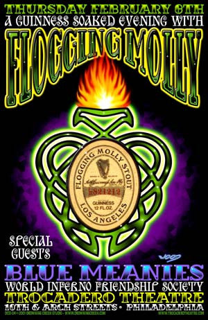 2001 Flogging Molly Philly Litho