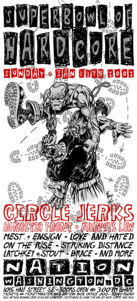 2001 Superbowl of Hardcore Circle Jerks Poster or Handbill - Zen Dragon Gallery