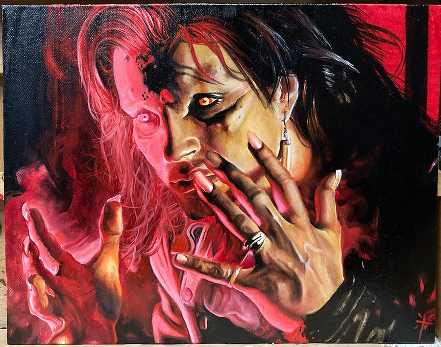 Vampire Dwayne, oil on canvas - Zen Dragon Gallery