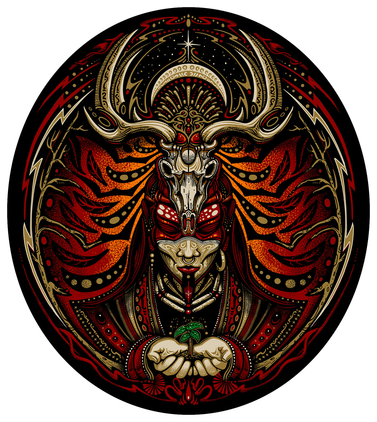 Rebirth Sticker Smokin' Tiki Sticker by Jeff Wood Zen Mystic Studio - Zen Dragon Gallery