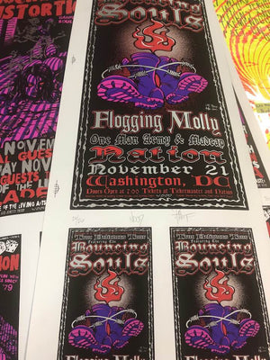 2001 Bouncing Souls Flogging Molly DC Show Poster - Zen Dragon Gallery