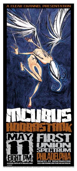 2002 Incubus/Hoobastank Philadelphia Show Poster or Handbill - Zen Dragon Gallery