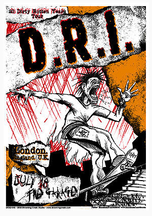 2002 D.R.I. London UK Show Poster - Zen Dragon Gallery