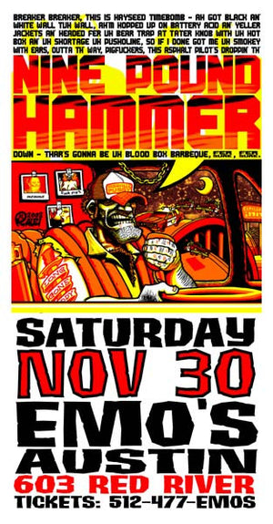 2002 9lb Hammer Austin TX Show Poster or Handbill - Zen Dragon Gallery
