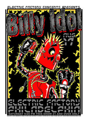 2002 Billy Idol Philadelphia Show Poster - Zen Dragon Gallery