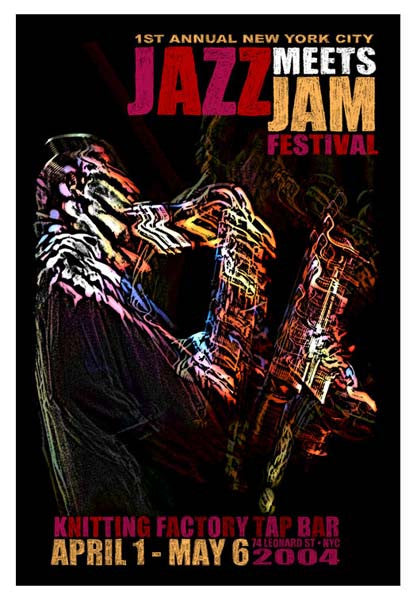 2004 Jazz Meets Jam NYC Poster by Jeff Wood - Zen Dragon Gallery