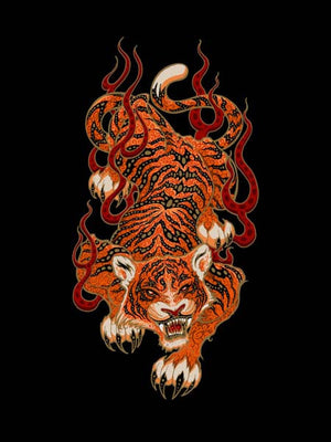 2007 Chinese Fire Tiger Art Print - Zen Dragon Gallery
