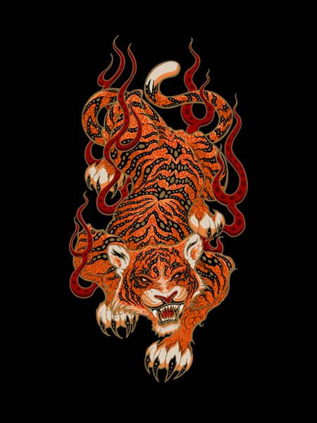 2007 Chinese Fire Tiger Art Print