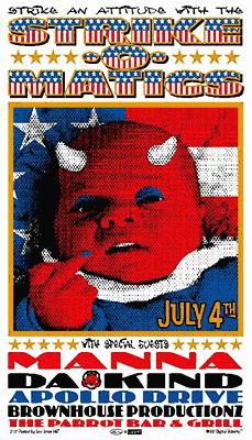 Punk rock Strike-O-Matics screen print poster 1997 Low Brow Ink Jeff Wood