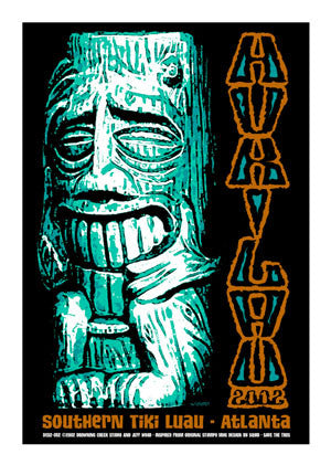 2002 Hukilau Southern Tiki Luau Mug Poster - Zen Dragon Gallery